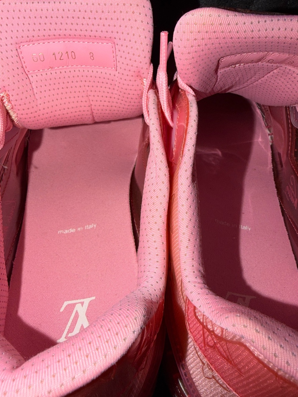 Louis Vuitton men’s Pink Transparent-Overlay Sneaker - Picture 5 of 6